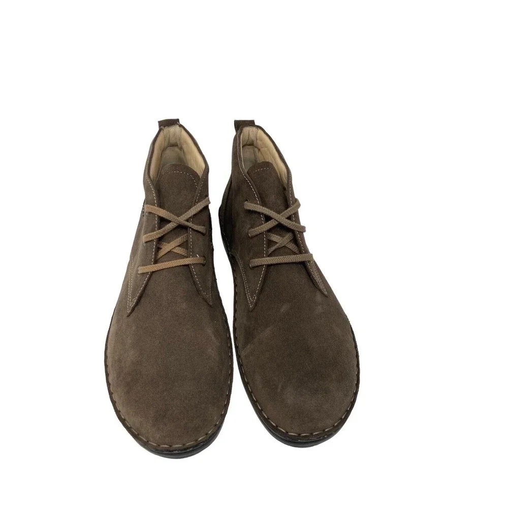 FINN COMFORT Brown Suede Leather Ankle Boots Men's Size 9.5 New - Picture 2 of 11
